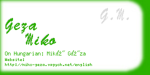 geza miko business card